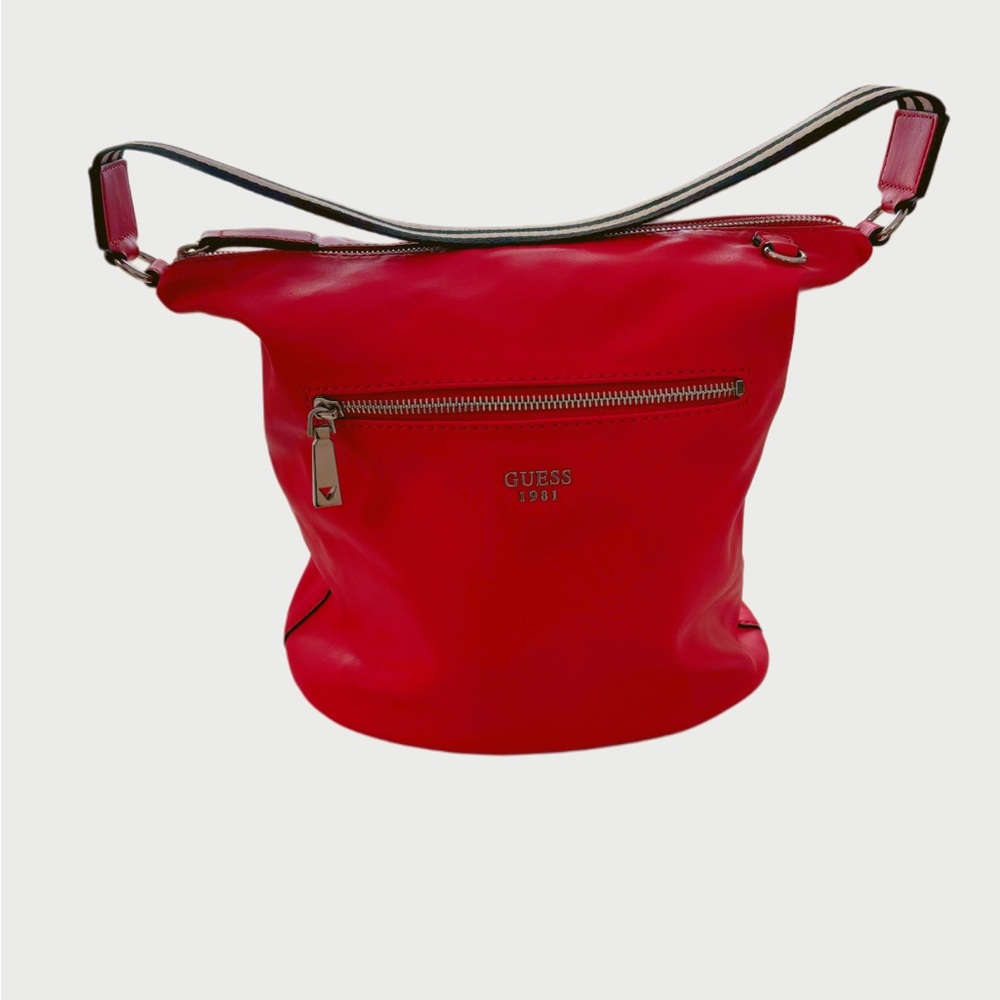 Vintage Guess 1981 Red Soft Leather Shoulder Bag - Picture 6 of 11